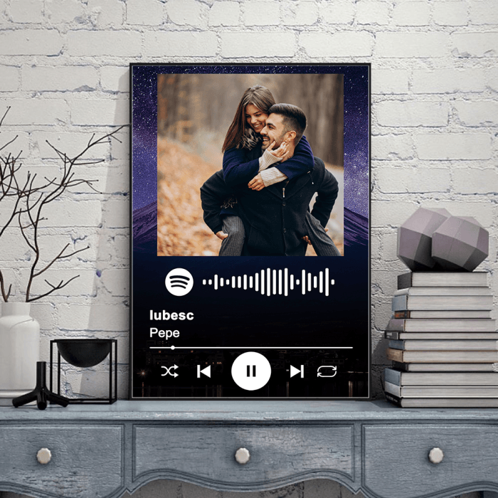 Tablou Spotify Sea personalizat cu poza si melodia preferata M10 - Tablorama.ro