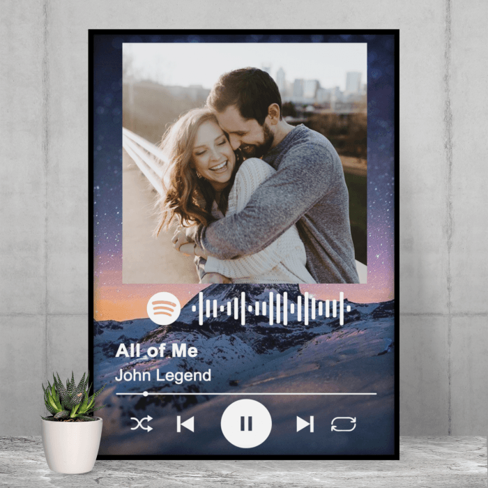 Tablou Spotify Glass personalizat cu poza si melodia preferata B3 - Tablorama.ro